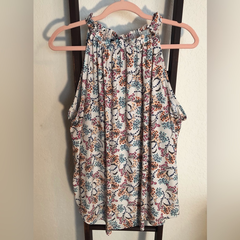 ALWAYS INDIGO HALTER SLEEVELESS TOP